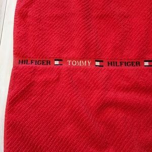 Vintage Tommy Hilfiger Hand Towel Spell Out Red